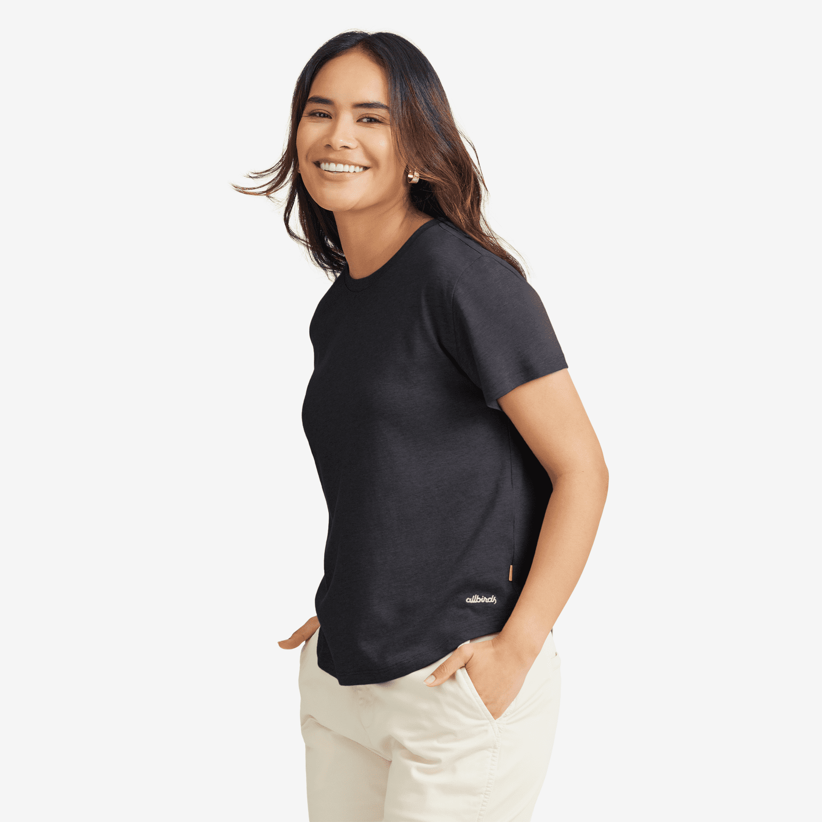 Women's Soft Merino Tee - Natural Black - Image 2