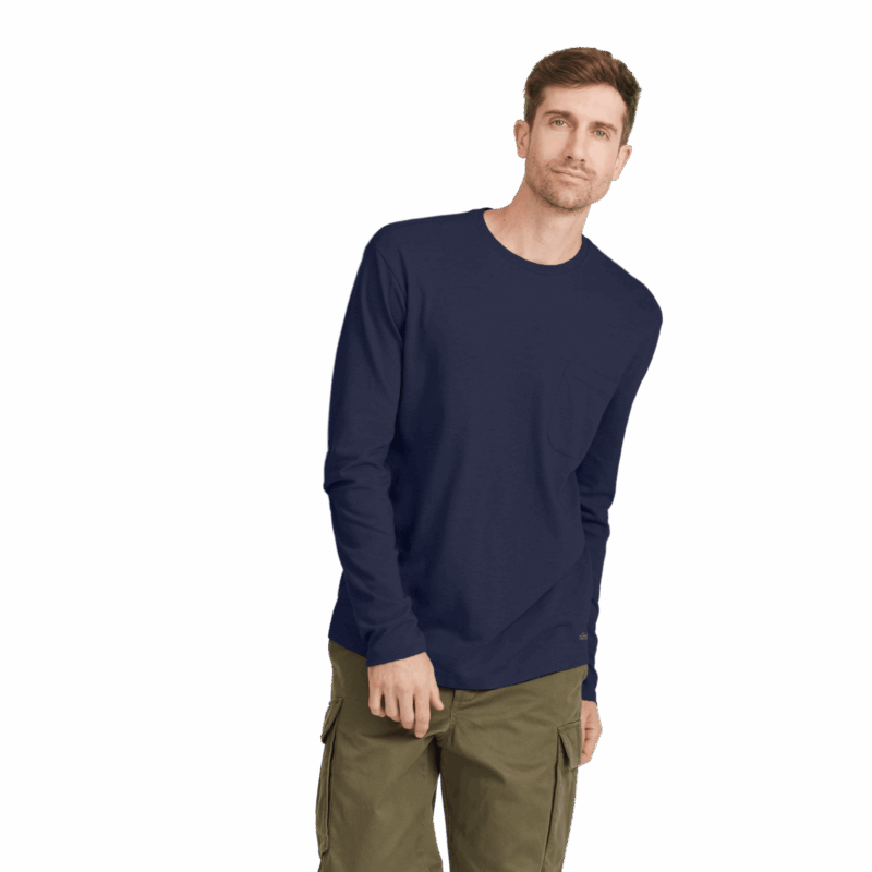 Men's Soft Merino Long Sleeve Tee - Deep Navy