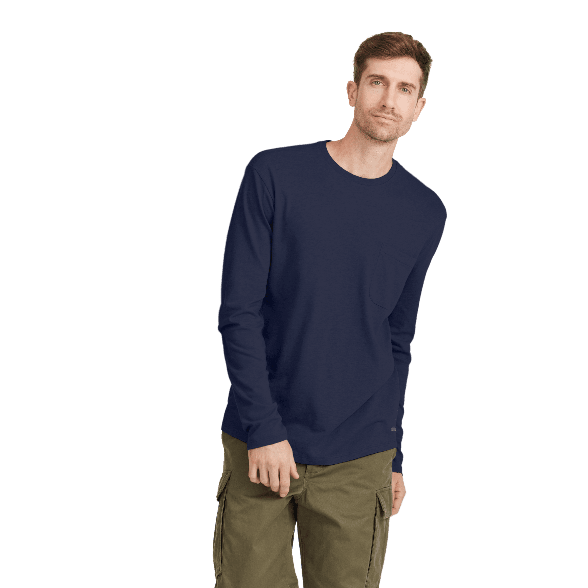 Men's Soft Merino Long Sleeve Tee - Deep Navy