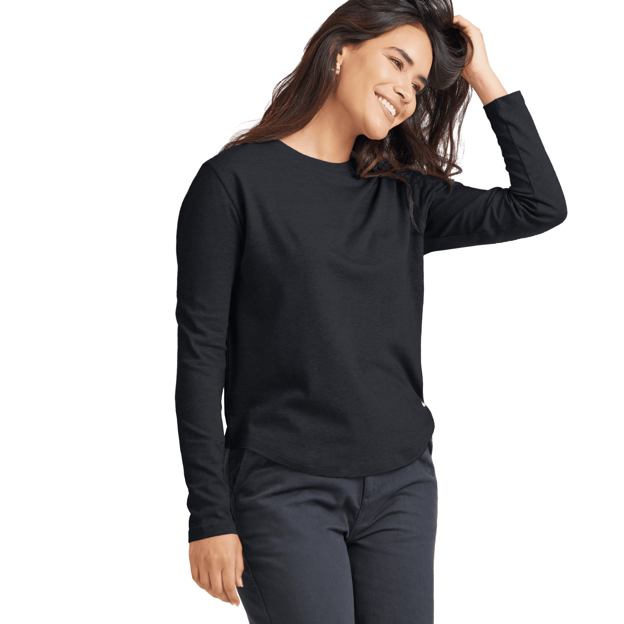 Women's Soft Merino Long Sleeve Tee - True Black - Image 2