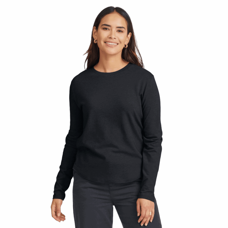 Women's Soft Merino Long Sleeve Tee - True Black