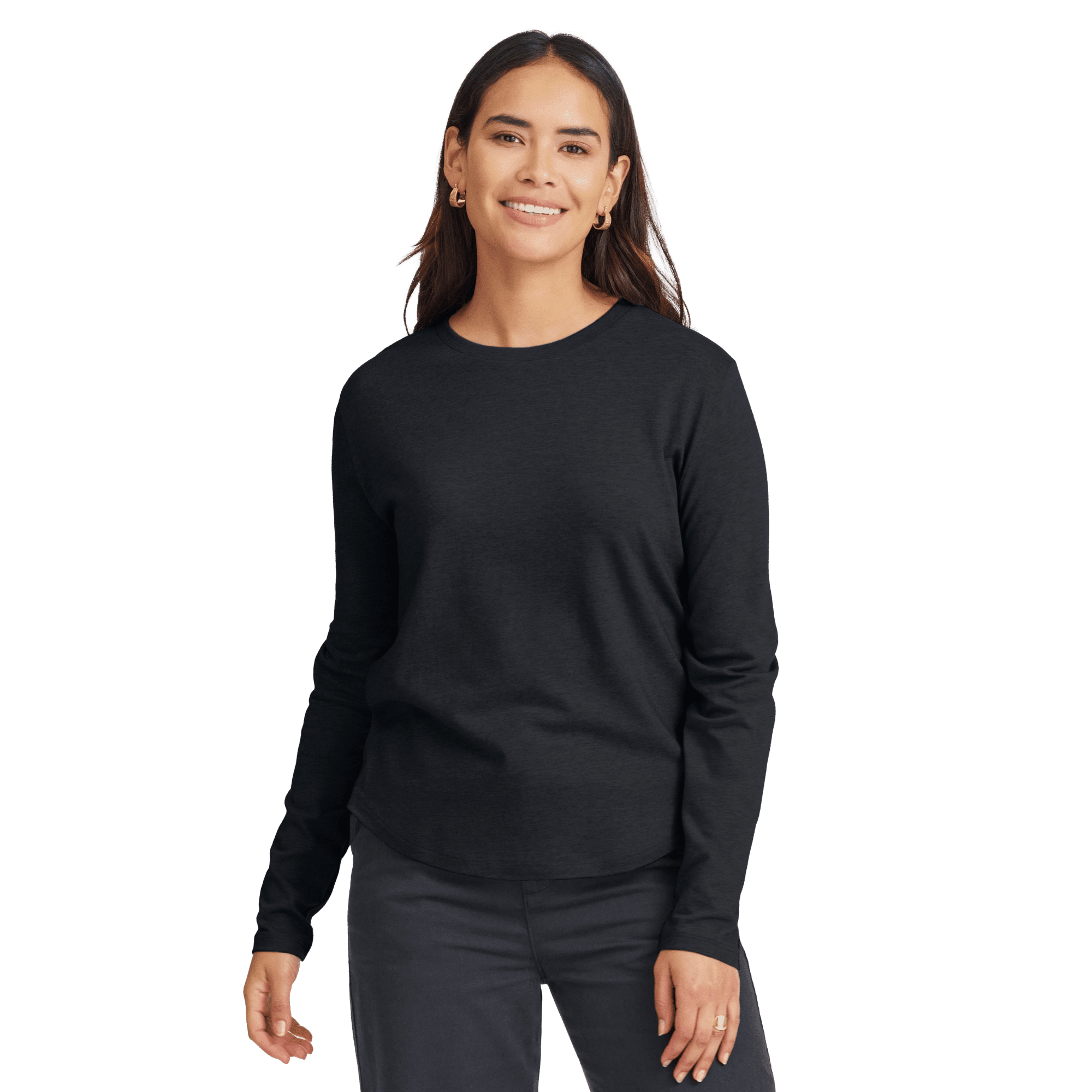 Women's Soft Merino Long Sleeve Tee - True Black