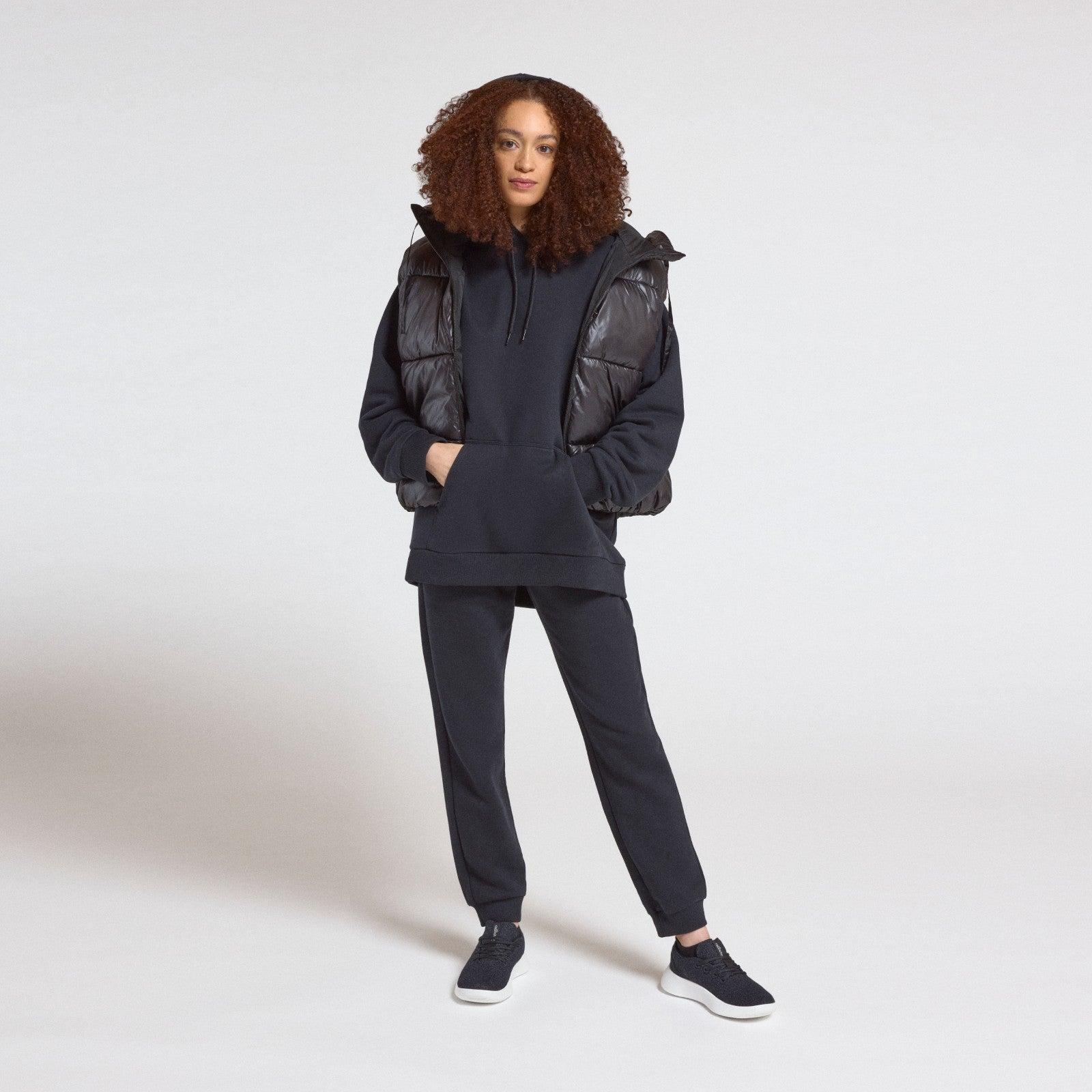 Unisex Merino Blend Hoodie - True Black - Image 6