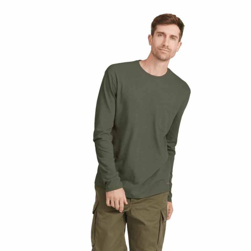 Men's Soft Merino Long Sleeve Tee - Thunder Green