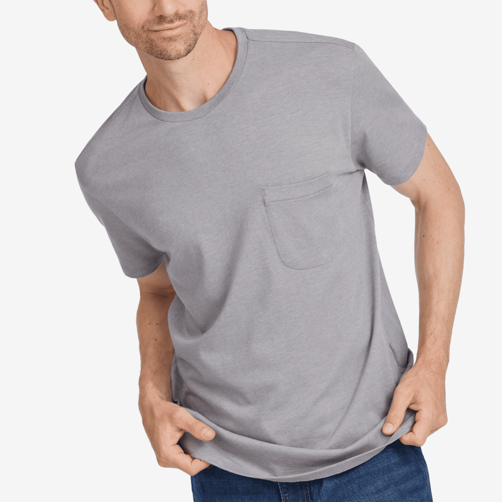 Men's Soft Merino Tee - Medium Grey - Image 3