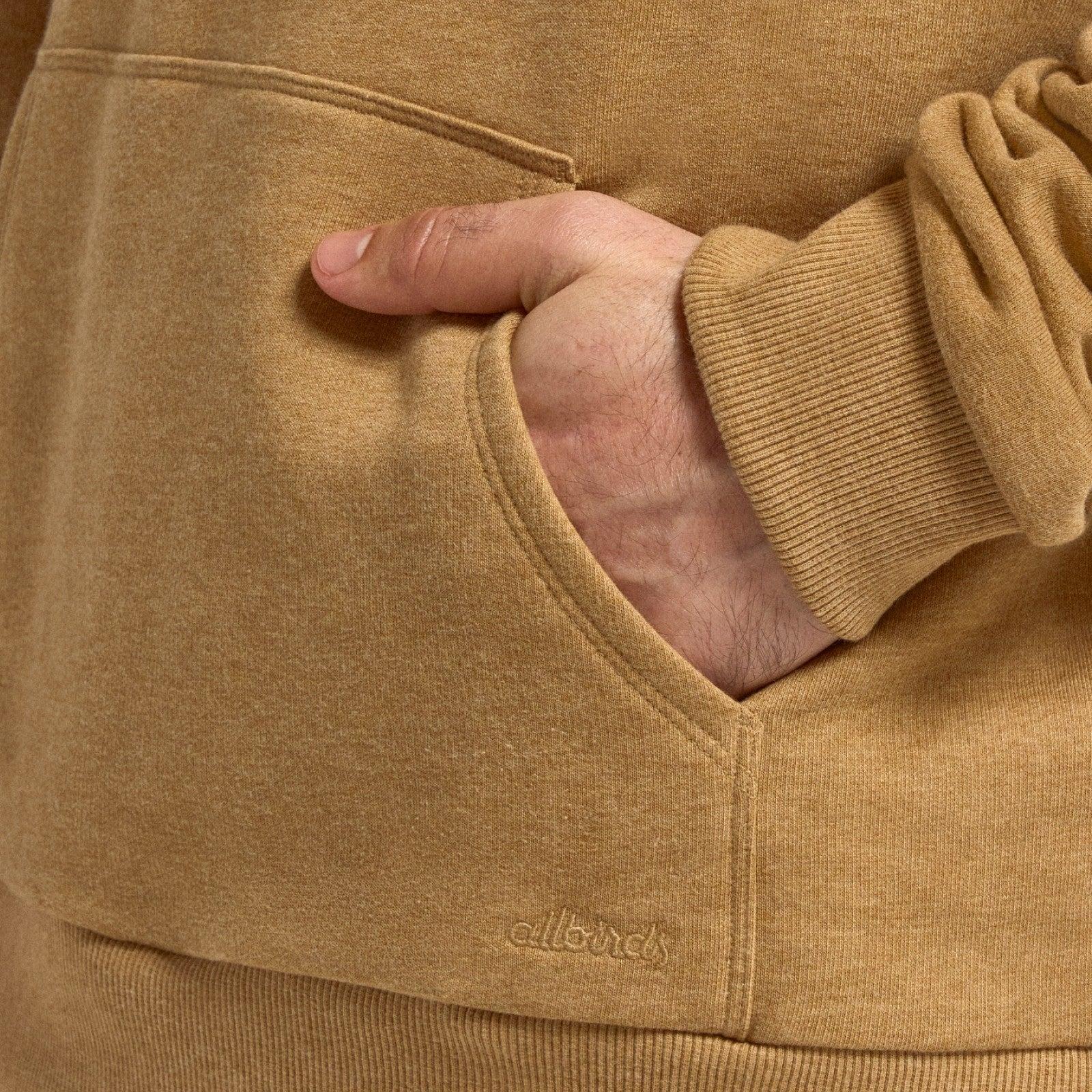 Unisex Merino Blend Hoodie - Stony Beige Heather - Image 5