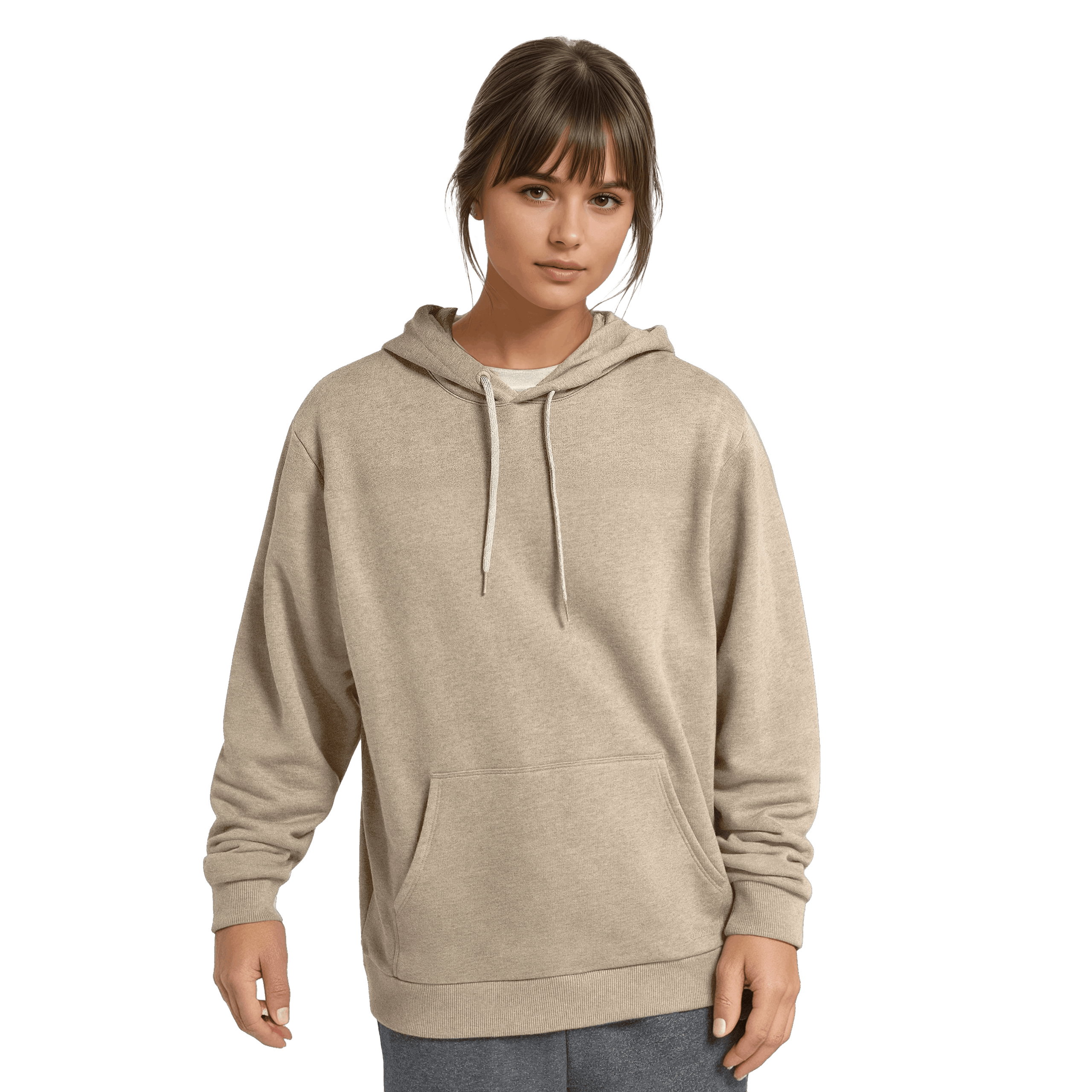 Unisex Merino Blend Hoodie - Rugged Beige - Image 4