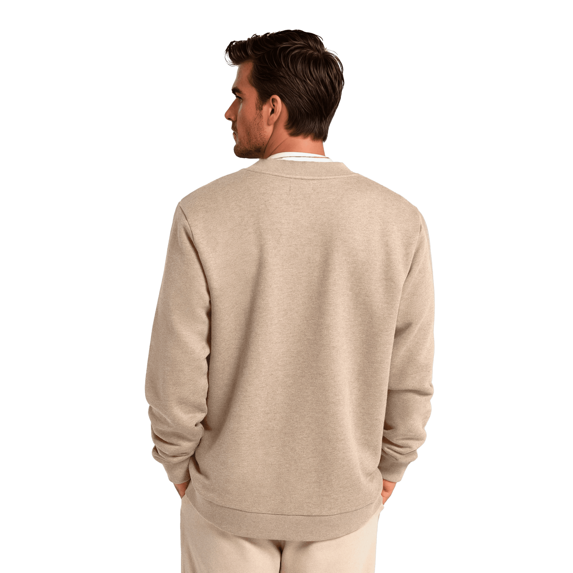 Men's Merino Blend Sweatshirt - Rugged Beige - Image 2