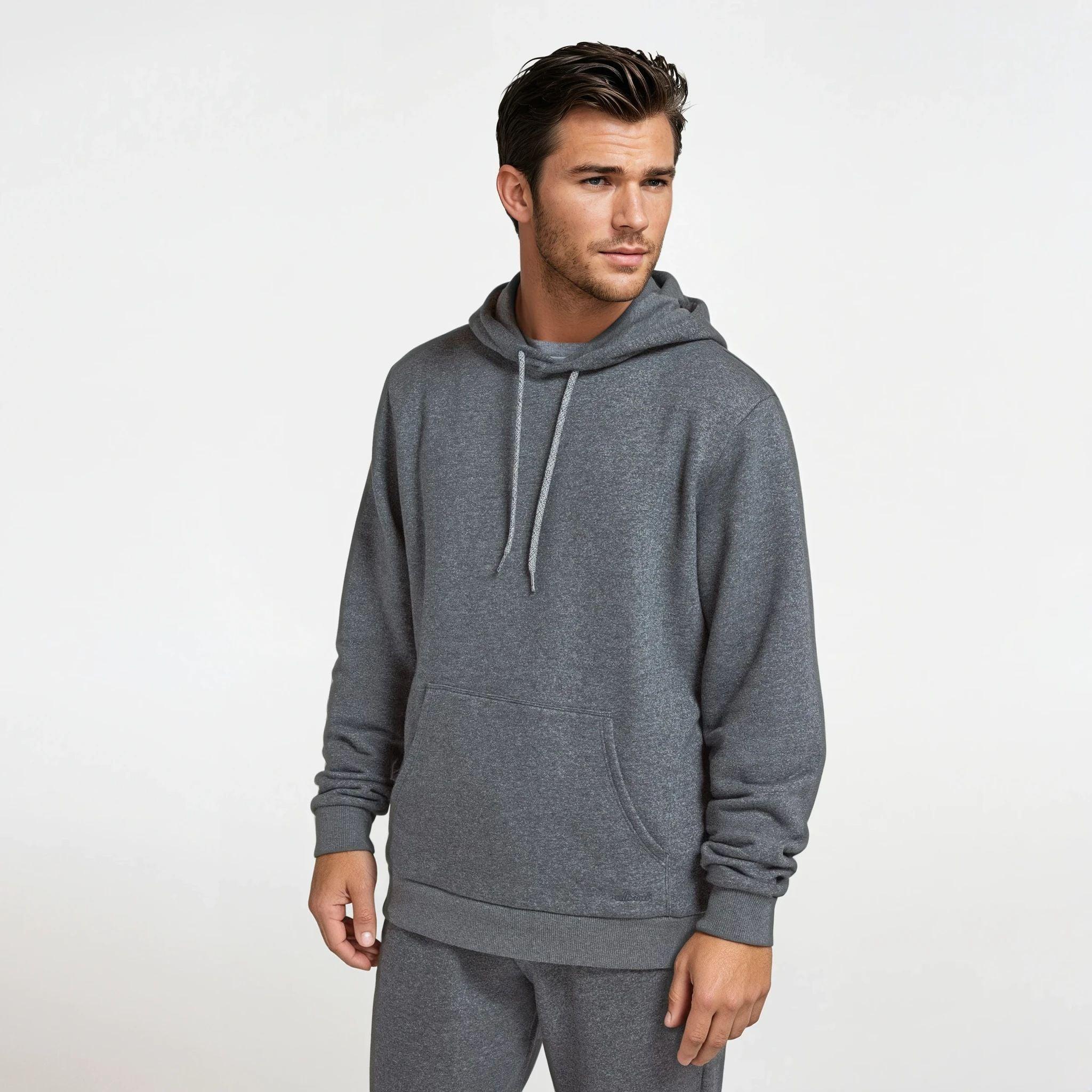 Unisex Merino Blend Hoodie - Natural Grey Heather - Image 2