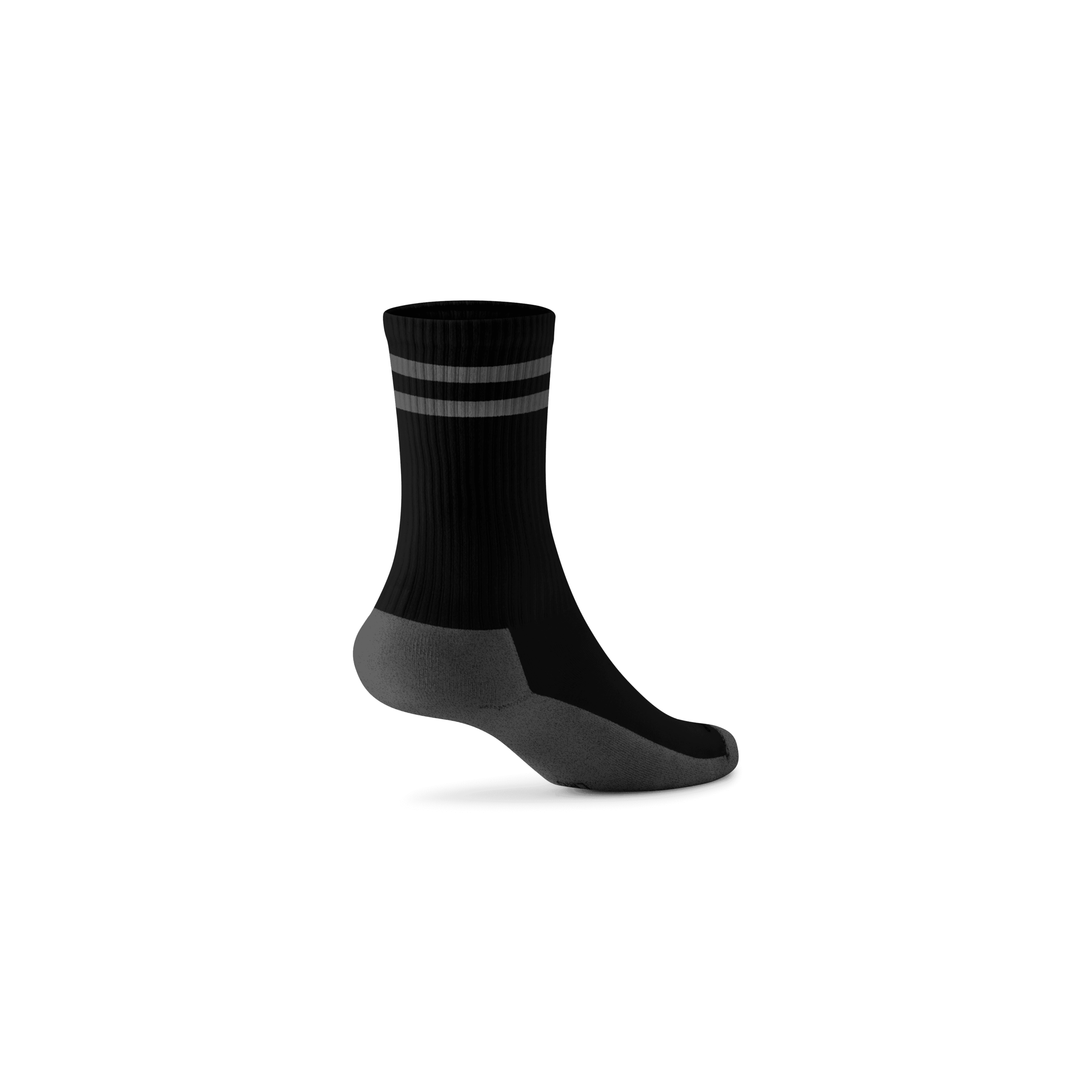 Anytime Crew Sock - Natural Black/Dark Grey Stripe - Image 2