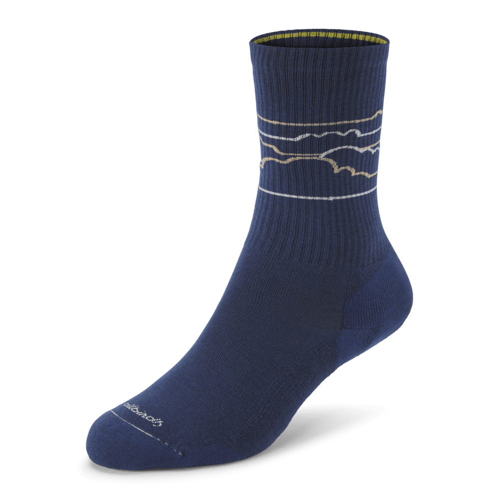 Anytime Crew Sock - Deep Navy/Rugged Beige (Medium Grey) - Cloudstripe