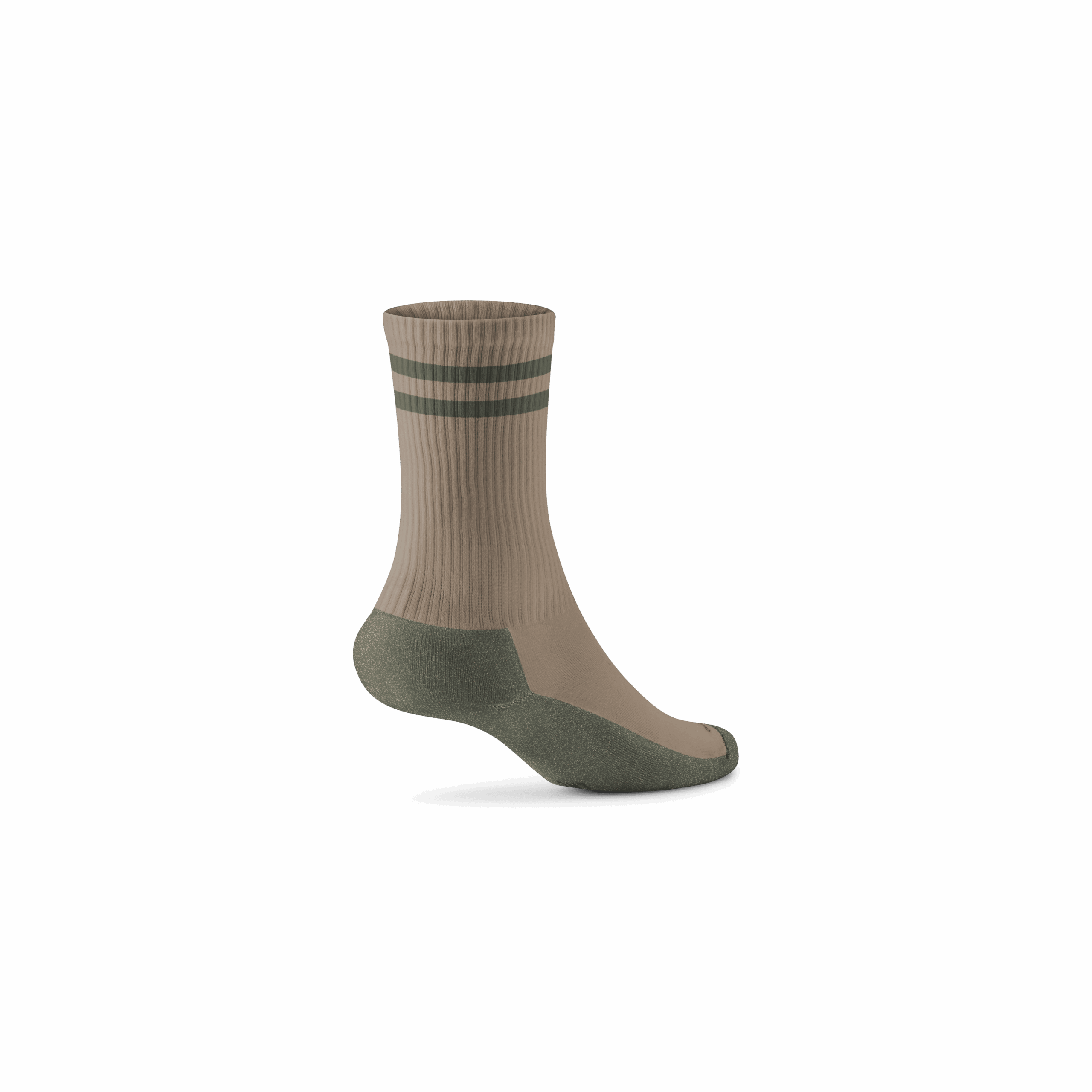 Anytime Crew Sock - Rugged Beige/Thunder Green Stripe - Image 2