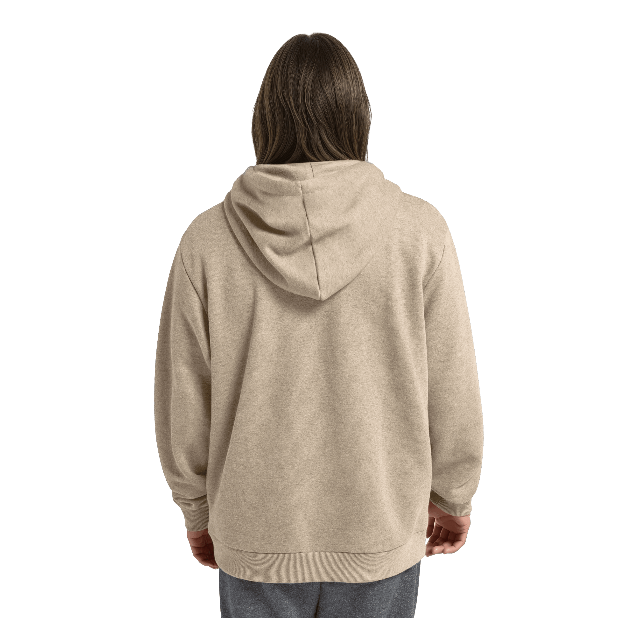 Unisex Merino Blend Hoodie - Rugged Beige - Image 5