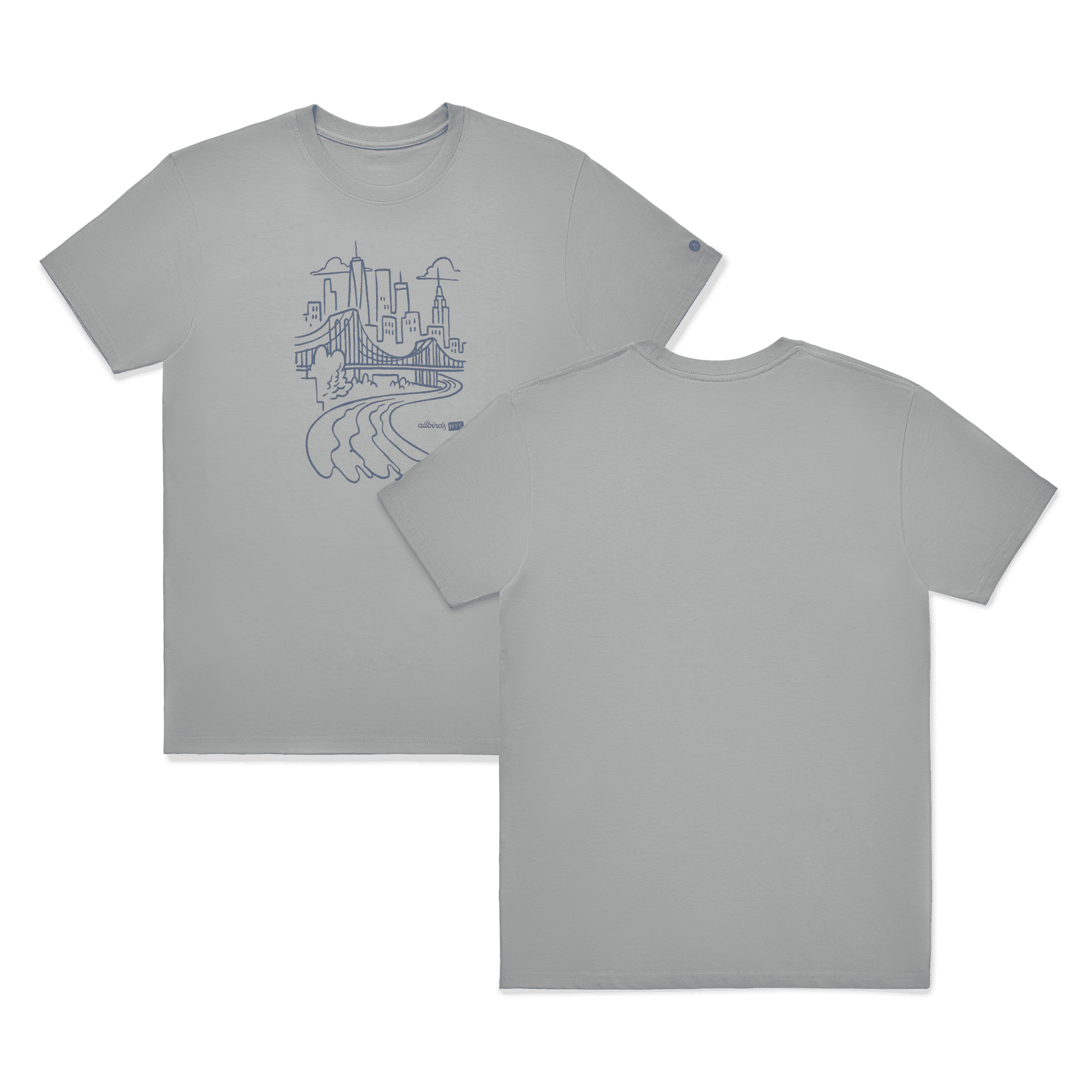 Unisex Organic Cotton Graphic Tee - Medium Grey/Stormy Grey - NYC