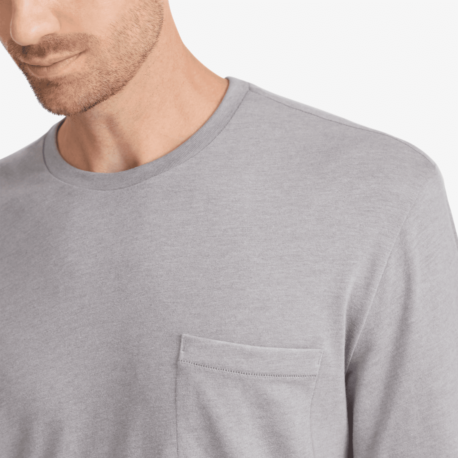Men's Soft Merino Long Sleeve Tee - Medium Grey - Image 2
