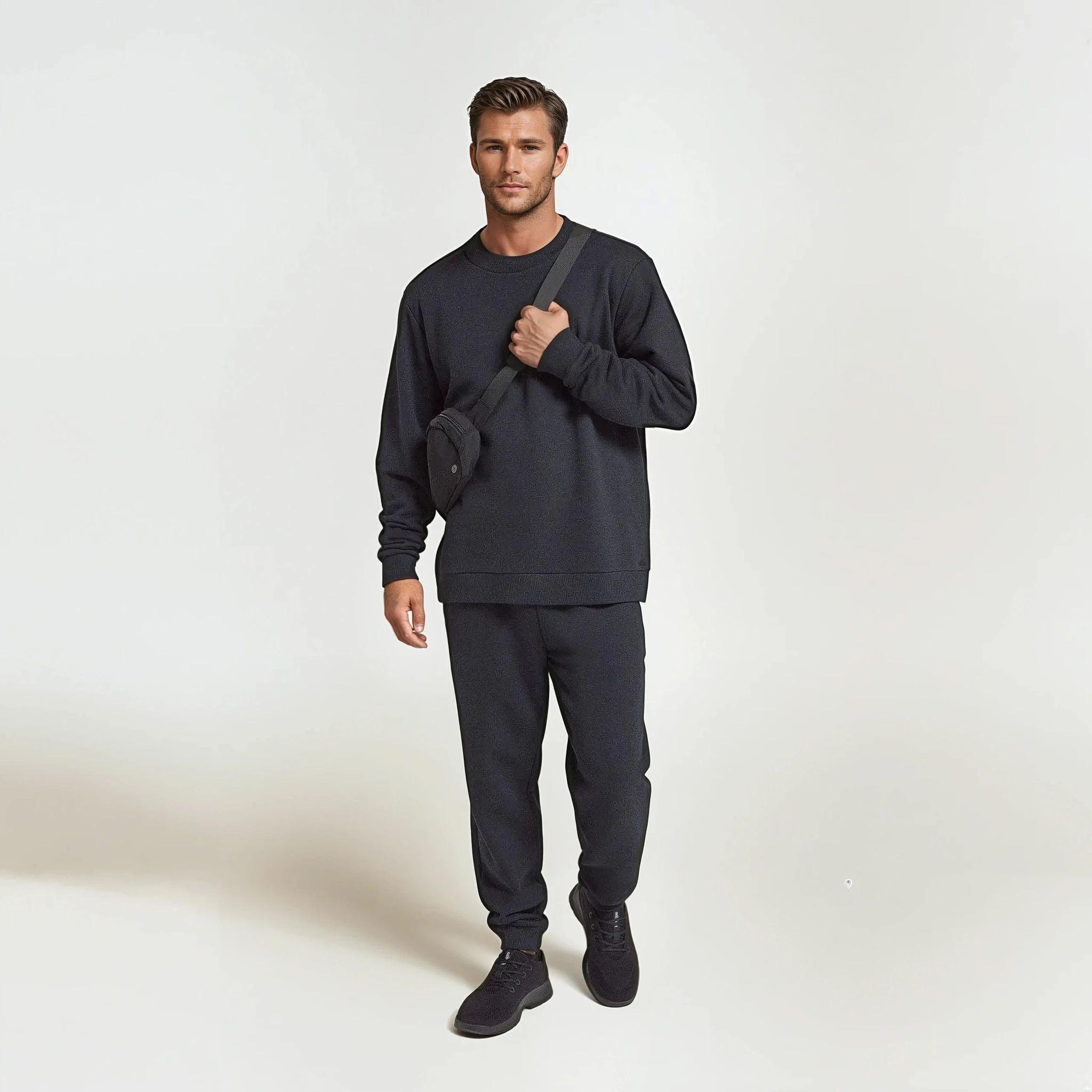 Men's Merino Blend Sweatshirt - True Black - Image 2