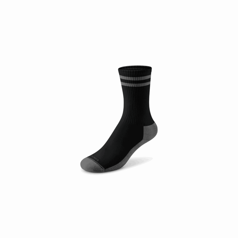 Anytime Crew Sock - Natural Black/Dark Grey Stripe