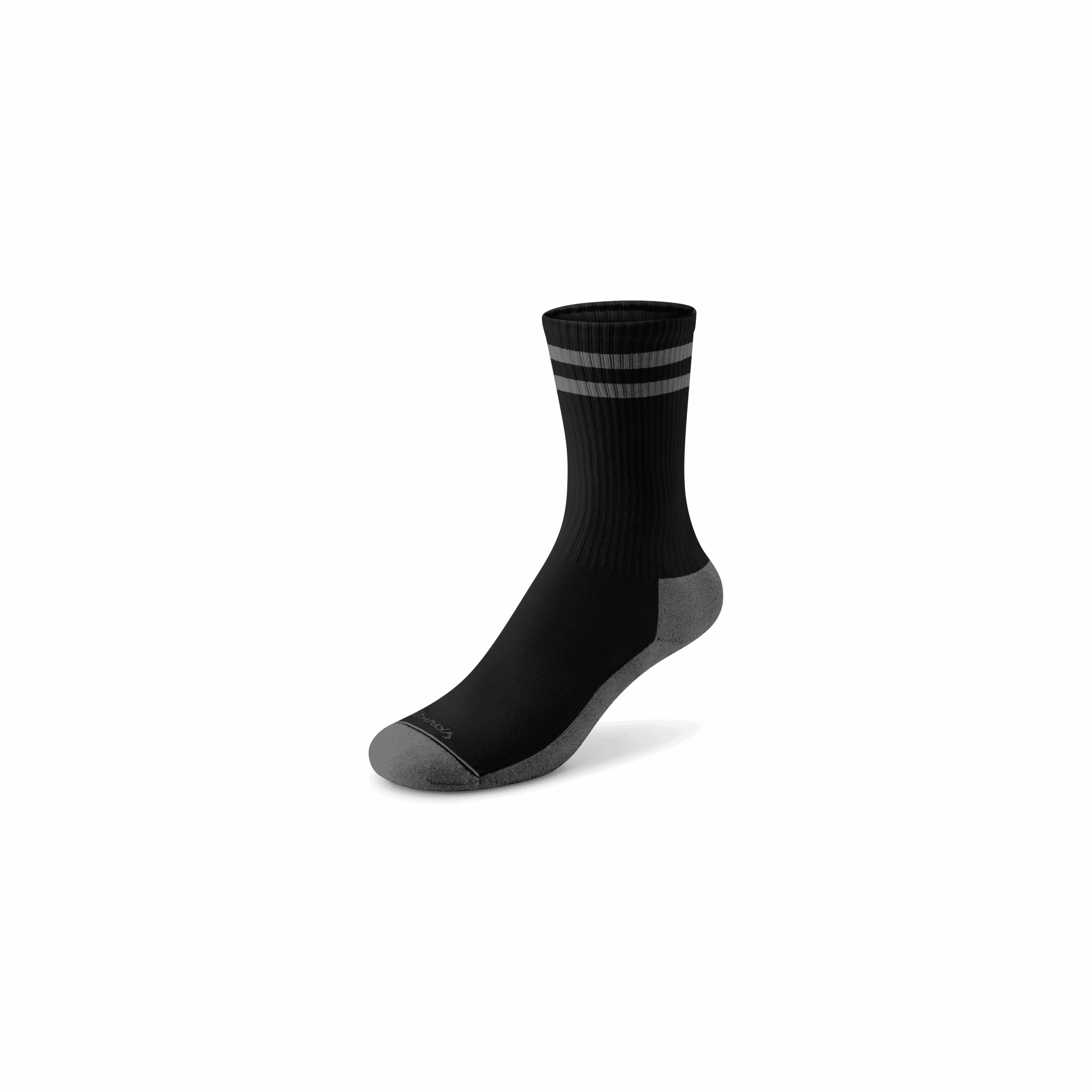 Anytime Crew Sock - Natural Black/Dark Grey Stripe