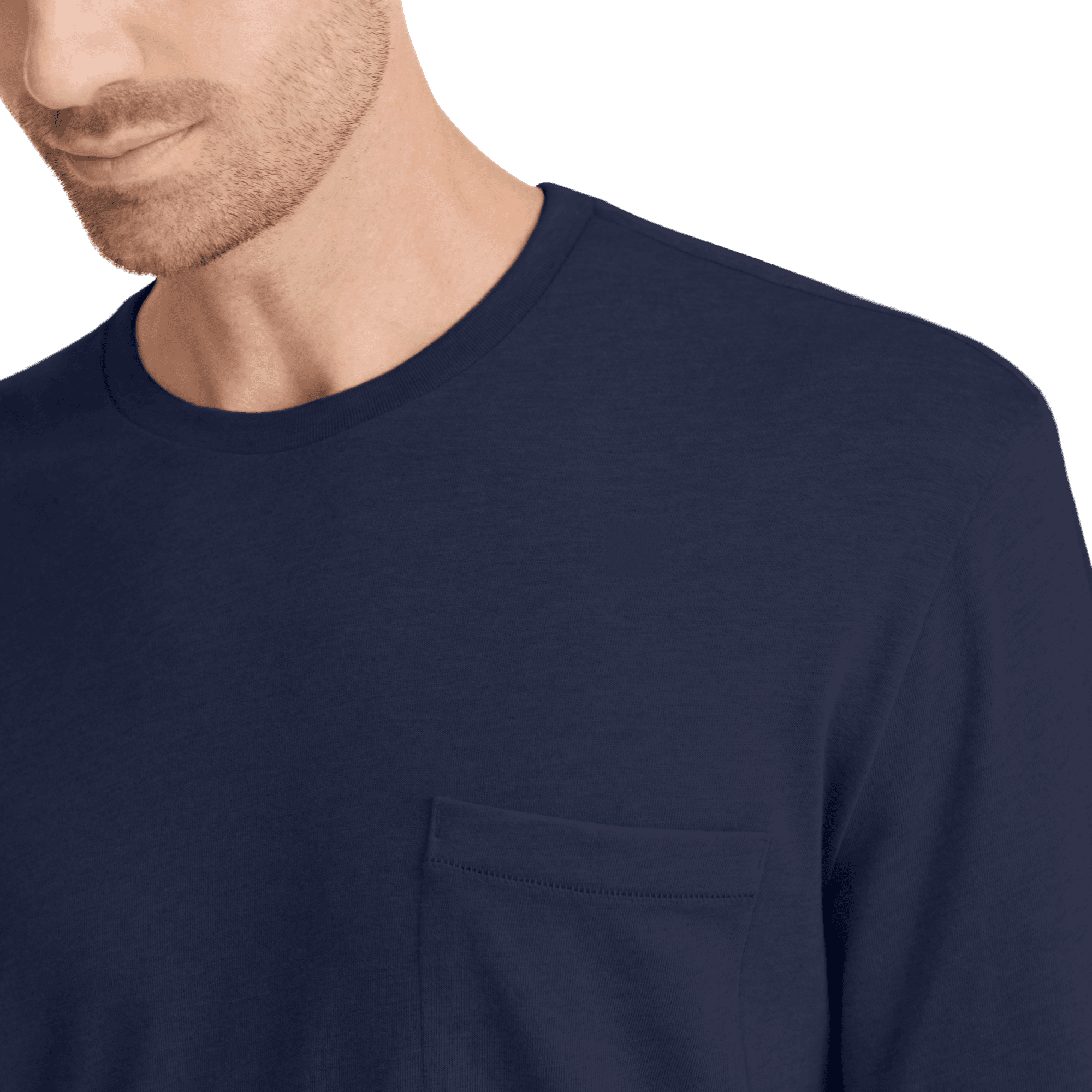 Men's Soft Merino Long Sleeve Tee - Deep Navy - Image 2