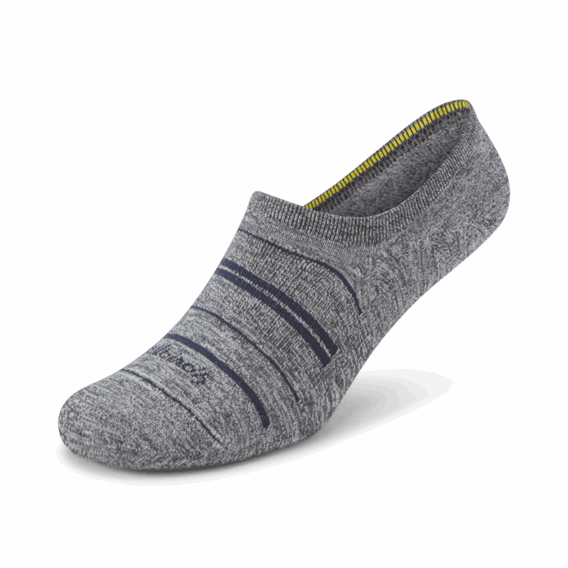 Anytime No Show Sock - Natural Grey Heather/Deep Navy