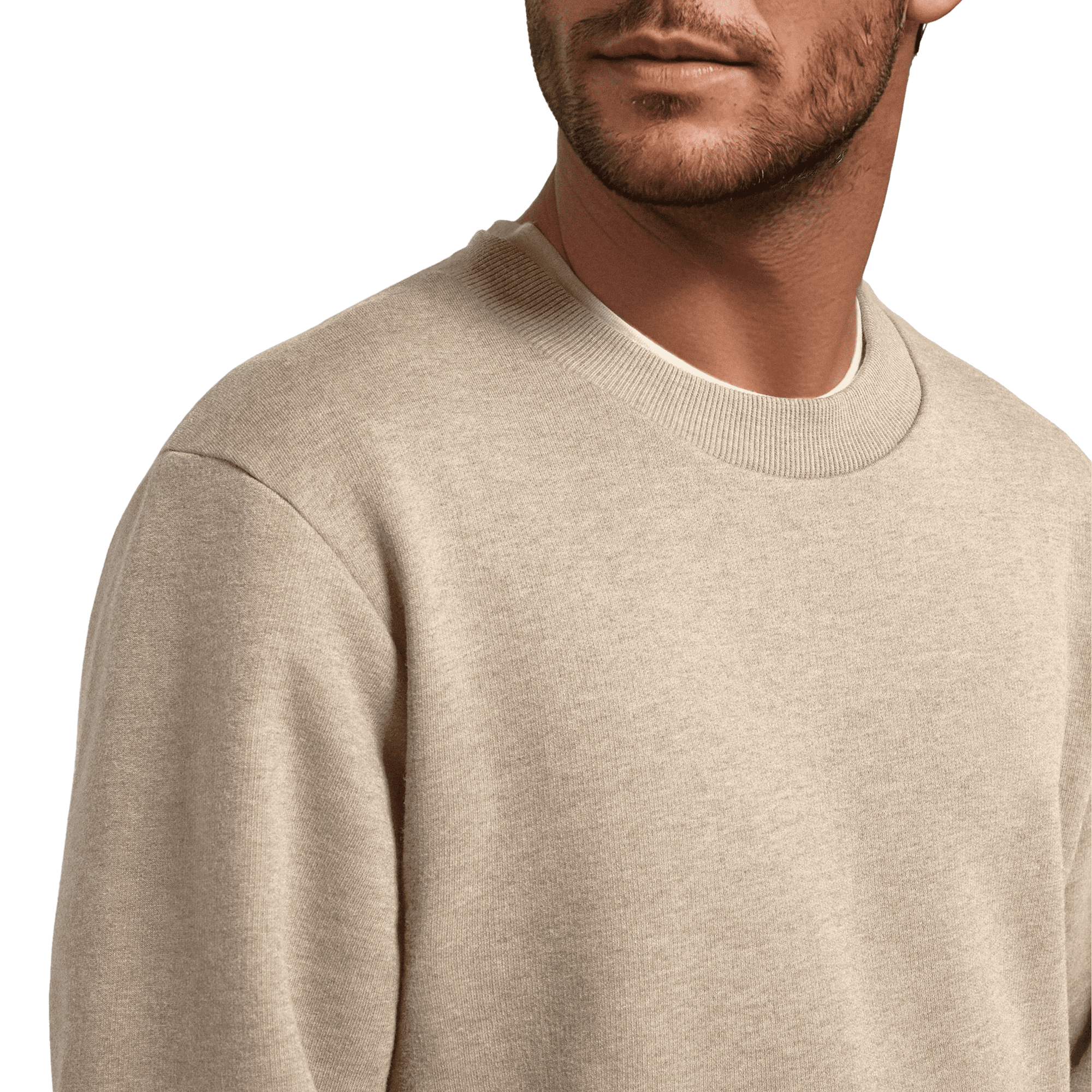 Men's Merino Blend Sweatshirt - Rugged Beige - Image 3