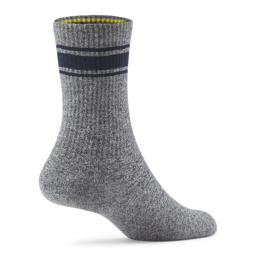 Anytime Crew Sock - Natural Grey Heather/Deep Navy - Image 2