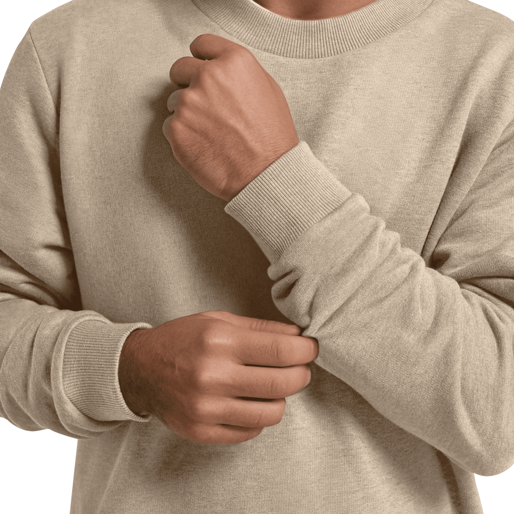 Men's Merino Blend Sweatshirt - Rugged Beige - Image 4