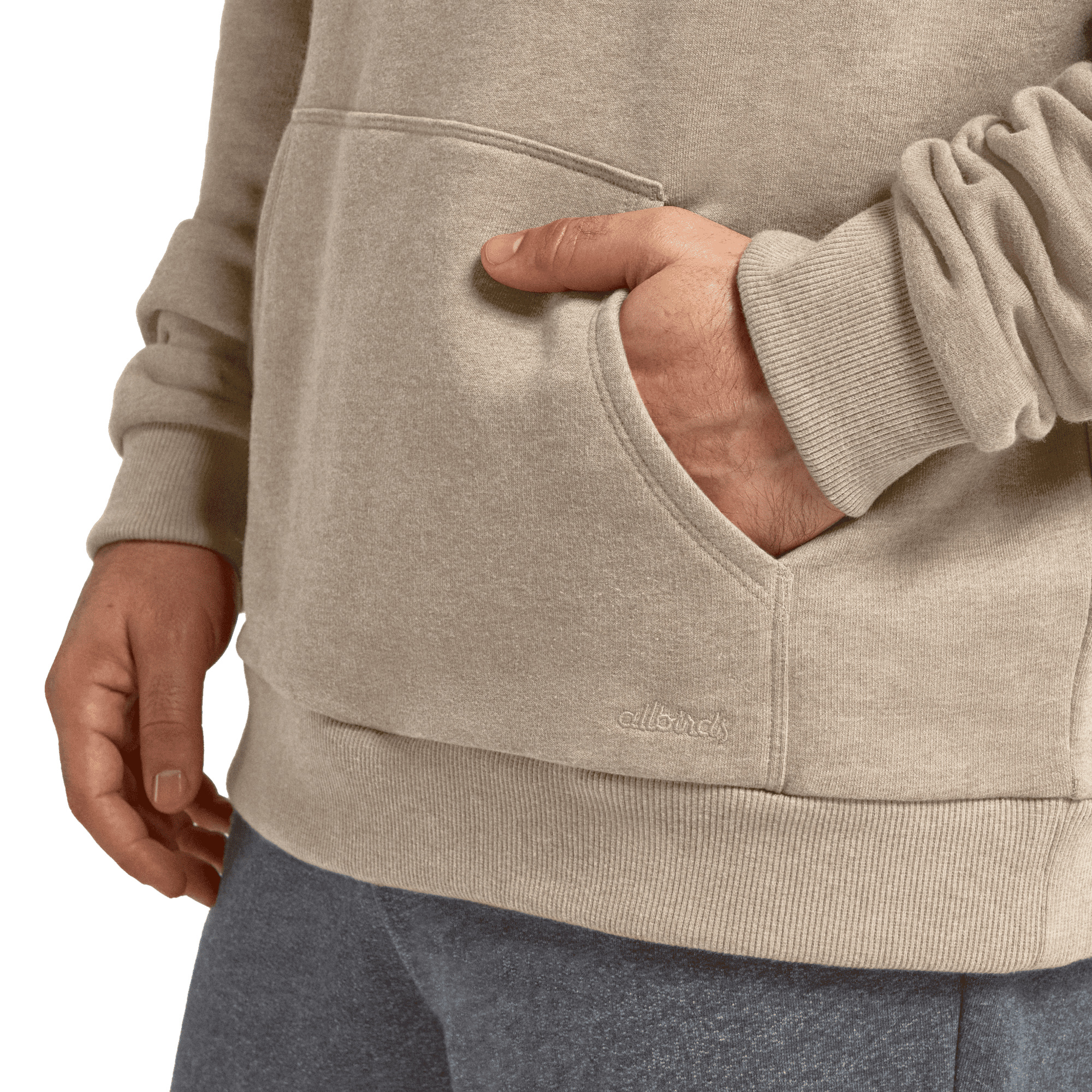 Unisex Merino Blend Hoodie - Rugged Beige - Image 3