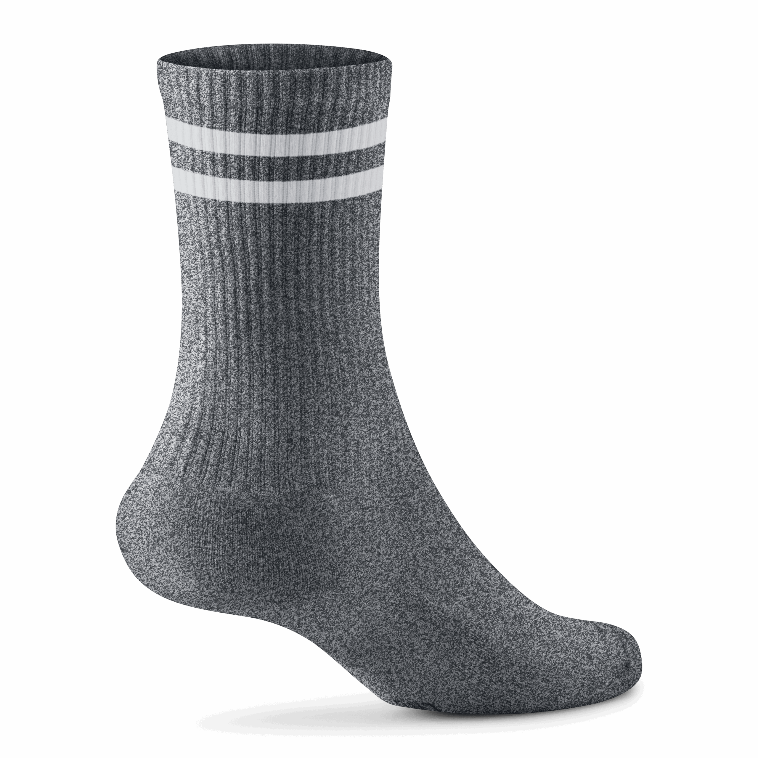 Anytime Crew Sock - Natural Grey Heather/Natural White - Image 2
