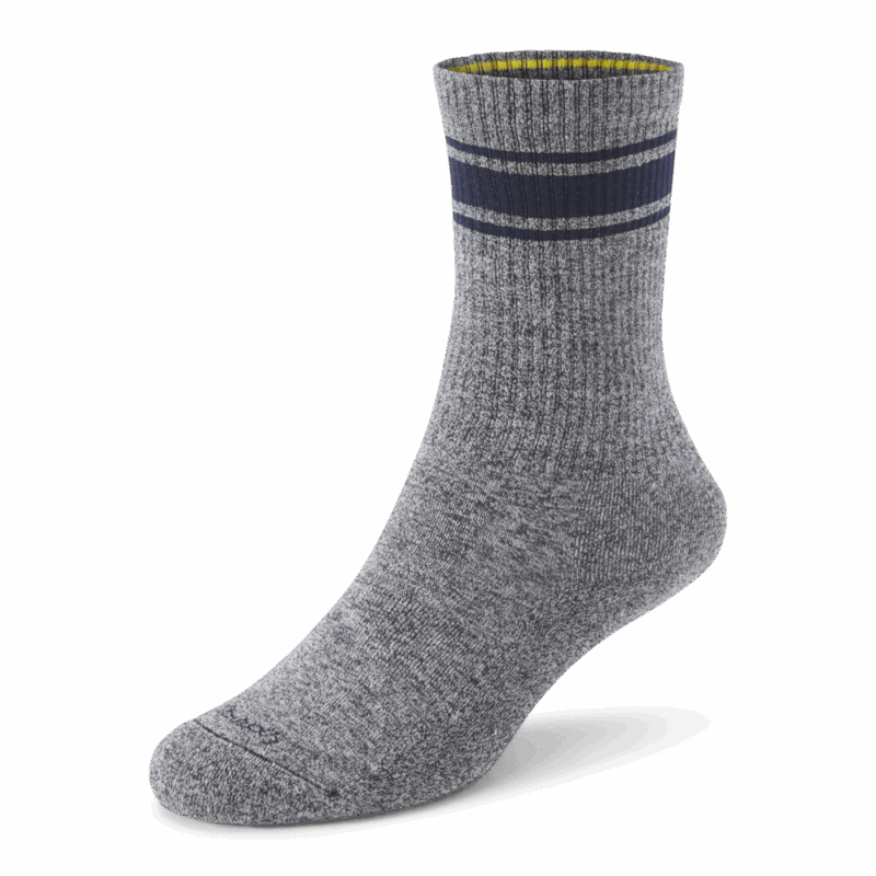 Anytime Crew Sock - Natural Grey Heather/Deep Navy