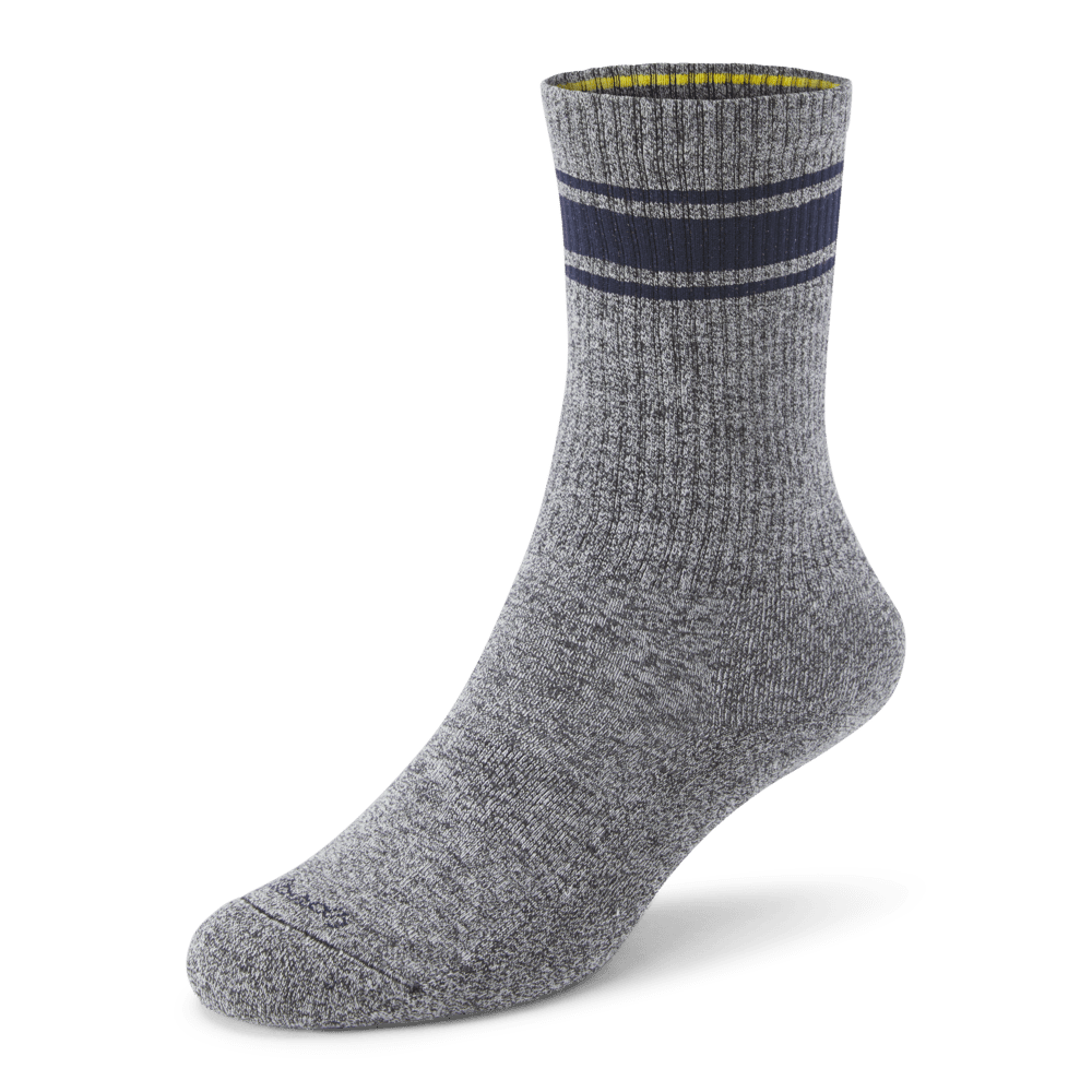 Anytime Crew Sock - Natural Grey Heather/Deep Navy