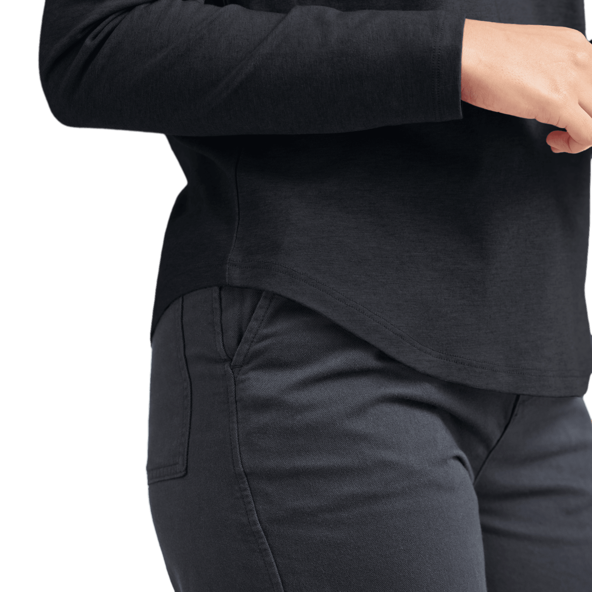 Women's Soft Merino Long Sleeve Tee - True Black - Image 3