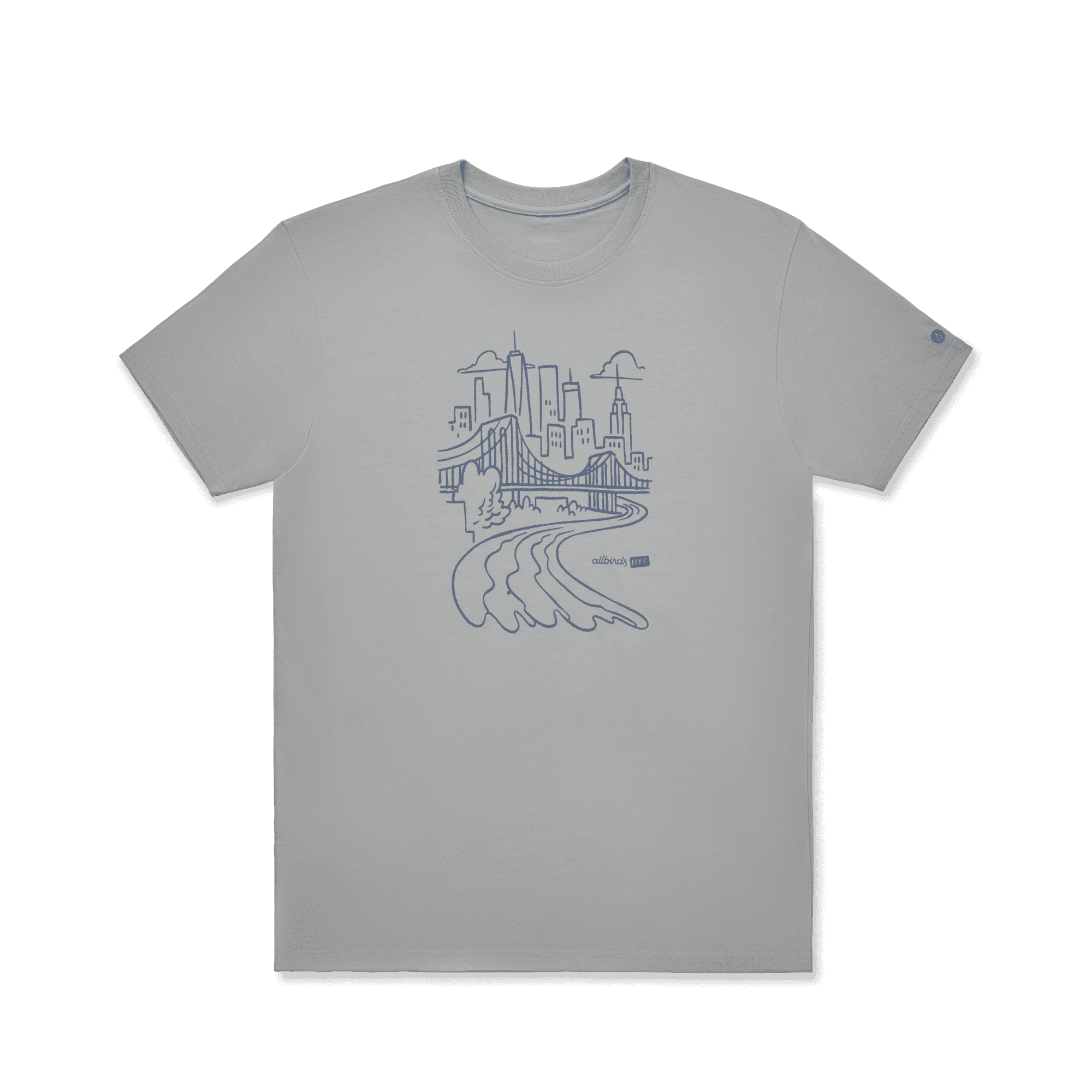 Unisex Organic Cotton Graphic Tee - Medium Grey/Stormy Grey - NYC - Image 2